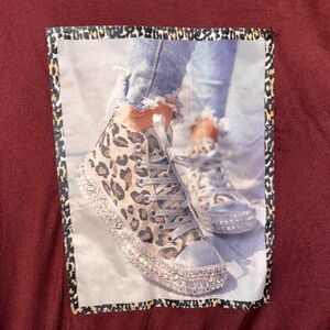 3X Lexington Avenue Soft Leopard Print Top with Sneakers with Rhinestone Detail
